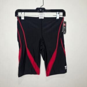NWT TYR TYREcco UPF50+ black red alliance splice jammer swim shorts swimsuit 32